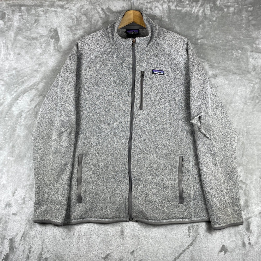 Patagonia Better Sweater Jacket Mens XL Gray Full Zip Fleece 25528 *flaw read